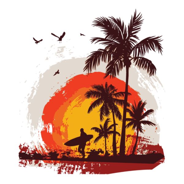 Hawaii Retro White Airbrushed Thumbnail
